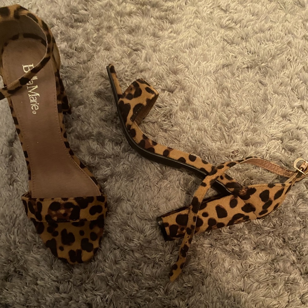 Leopard print heels.